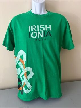 Gildan Irish on Ionia 2014 Short Sleeve T‑Shirt with White & Orange Graphics